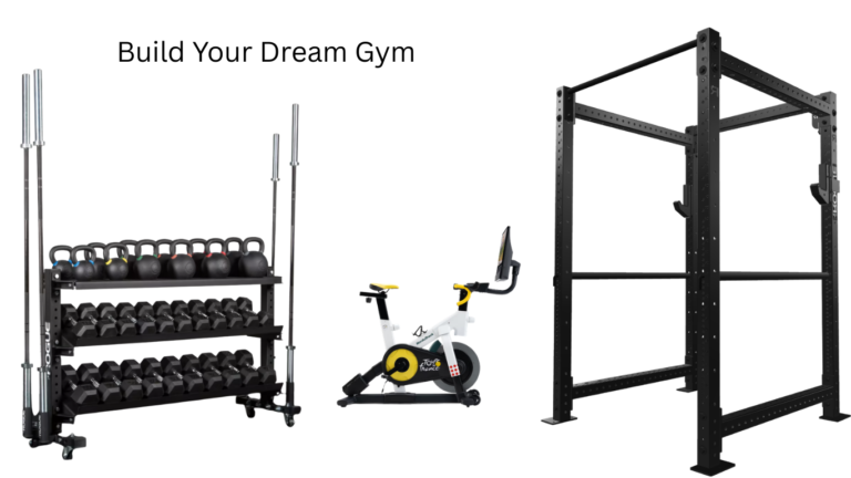 squat rack cardio bike dumbbell rack storage barbell kettlebell